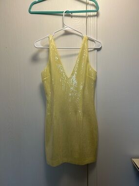 Butter Yellow Sequin Mini Dress